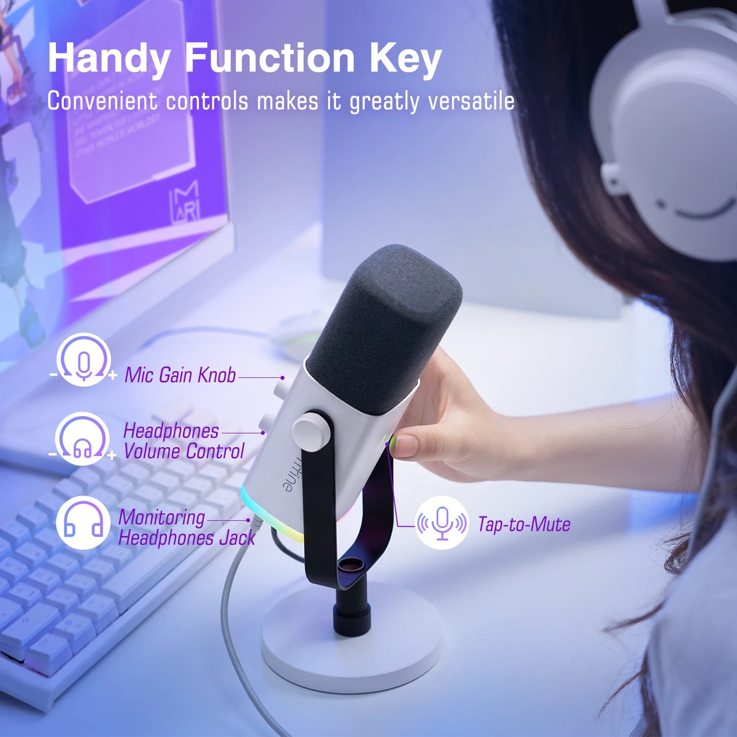 FIFINE Dynamisk Mikrofon med XLR/USB för Streaming och Inspelning