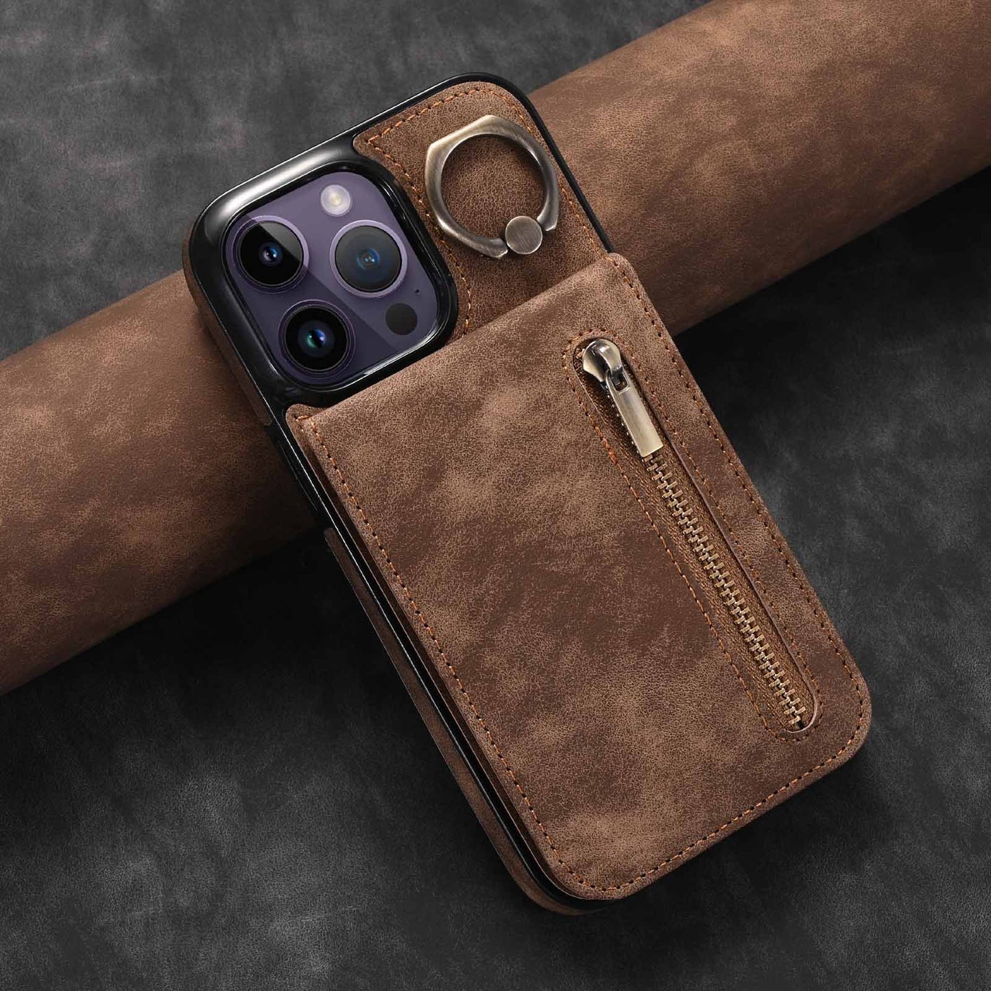 Ring Zipper Kort Anti-stötfångare Mobilskal