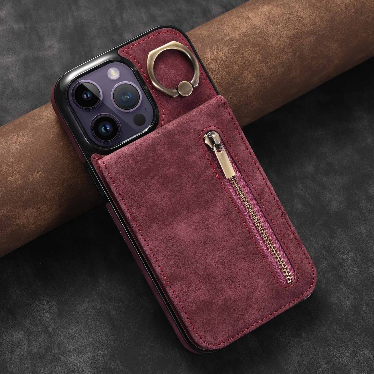 Ring Zipper Kort Anti-stötfångare Mobilskal