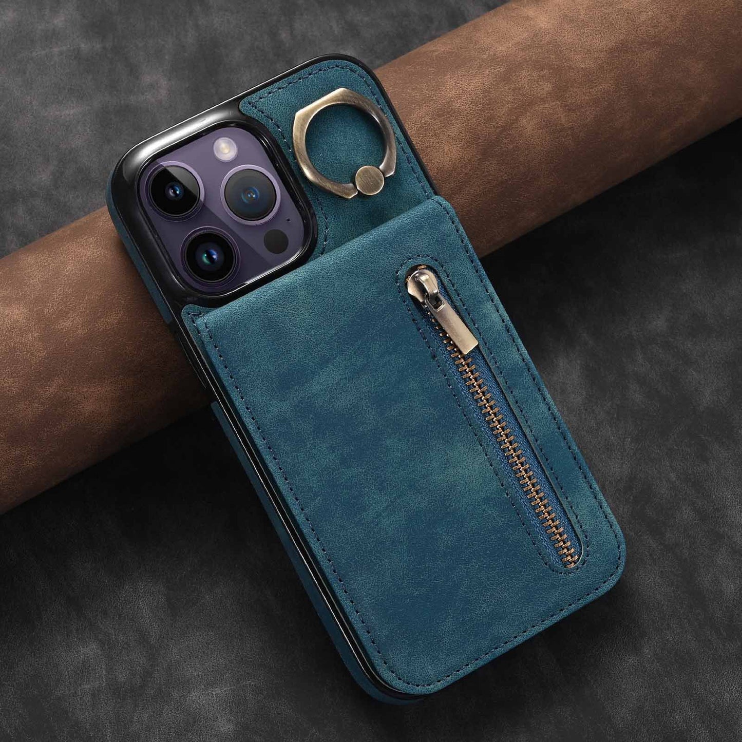Ring Zipper Kort Anti-stötfångare Mobilskal