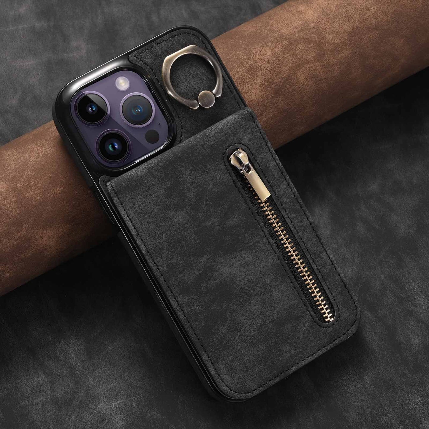 Ring Zipper Kort Anti-stötfångare Mobilskal