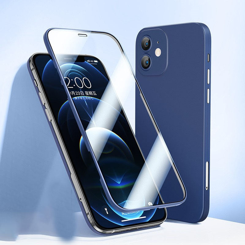 Härdat glasfilm Full telefonväska för iPhone LurSaker