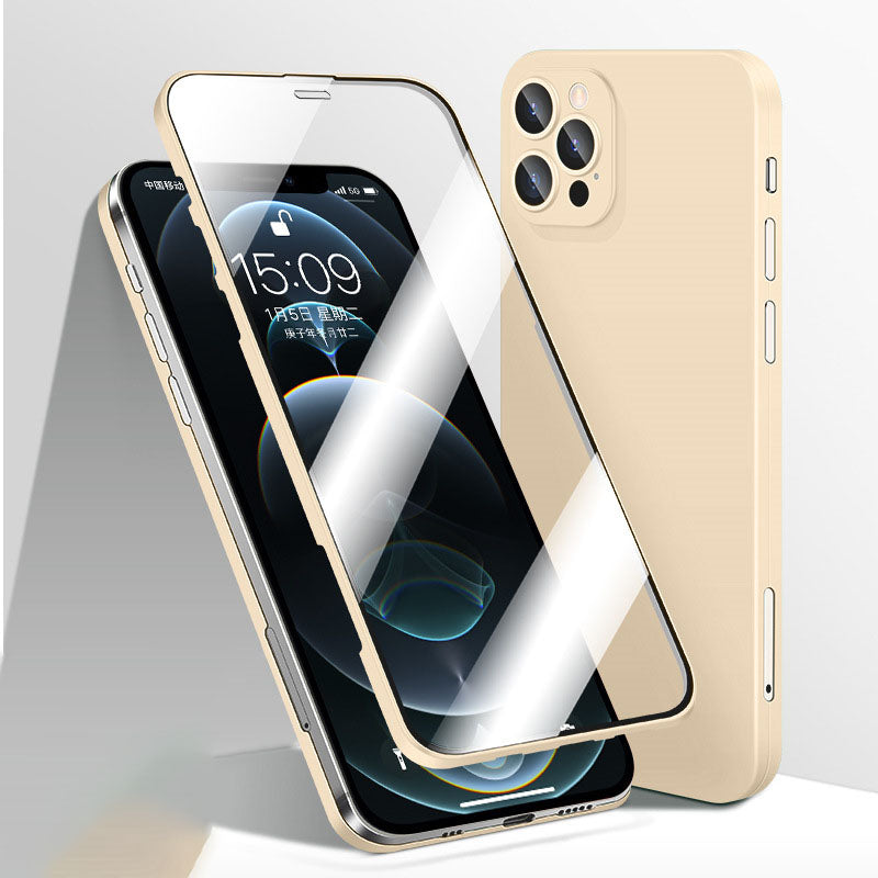 Härdat glasfilm Full telefonväska för iPhone LurSaker