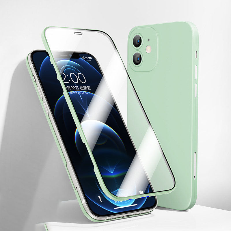 Härdat glasfilm Full telefonväska för iPhone LurSaker