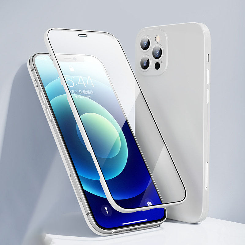 Härdat glasfilm Full telefonväska för iPhone LurSaker