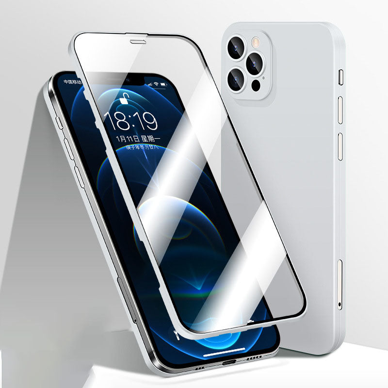 Härdat glasfilm Full telefonväska för iPhone LurSaker