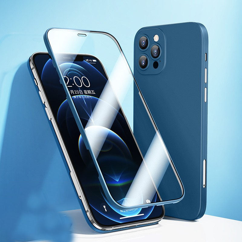 Härdat glasfilm Full telefonväska för iPhone LurSaker