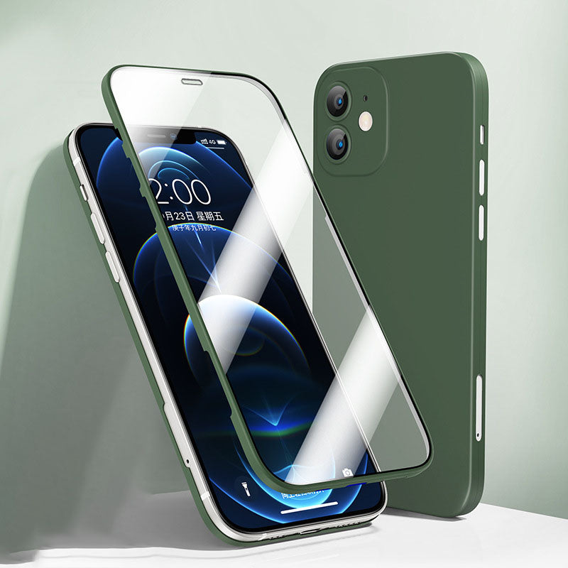Härdat glasfilm Full telefonväska för iPhone LurSaker