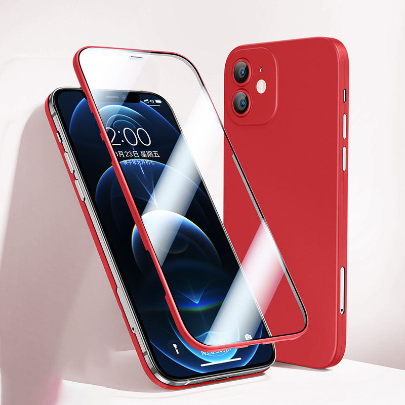 Härdat glasfilm Full telefonväska för iPhone LurSaker