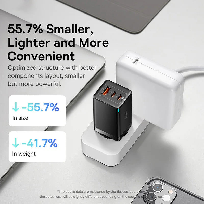 Baseus 65W GaN5 USB Type C Laddare