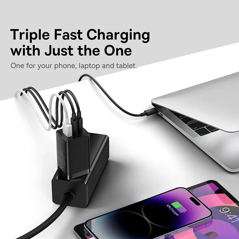 Baseus 65W GaN5 USB Type C Laddare