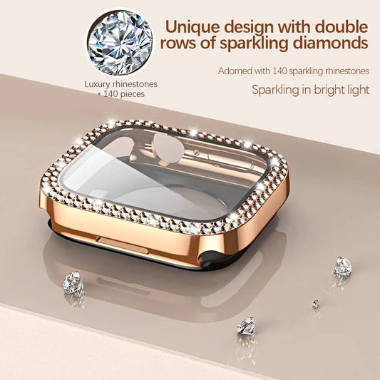 Bling Glass + Cover för Apple Watch-fodral LurSaker