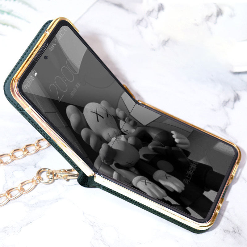 Hopfällbart läderfodral för Samsung Galaxy Z Flip 3/F7110 LurSaker