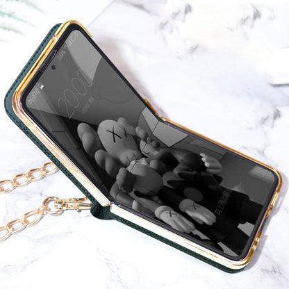 Hopfällbart läderfodral för Samsung Galaxy Z Flip 3/F7110 LurSaker