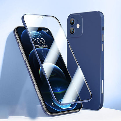 Härdat glasfilm Full telefonväska för iPhone LurSaker