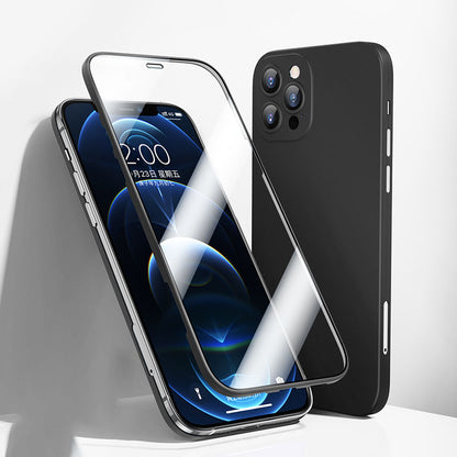 Härdat glasfilm Full telefonväska för iPhone LurSaker